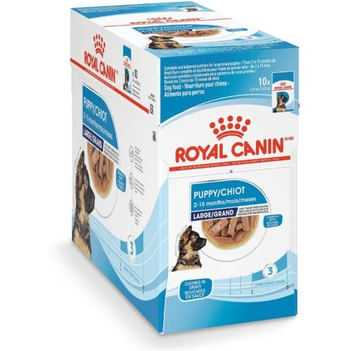 Royal Canin Size Health Nutrition Large Puppy Chunks In Gravy Dog Food Pouch, 4.9-oz, Case Of 10 -Dog Supplies 181596 MAIN. AC SS1800 V1697139200