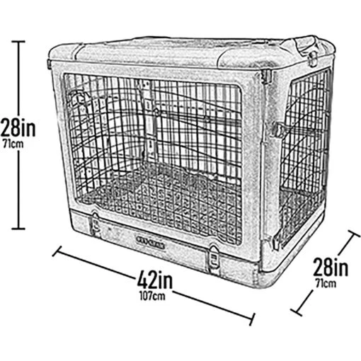 Pet Gear The Other Door 4-Door Collapsible Wire Dog Crate & Pad, Chocolate -Dog Supplies 185870 PT1. AC SS1800 V1673371464