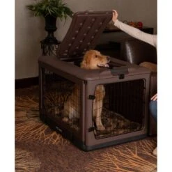 Pet Gear The Other Door 4-Door Collapsible Wire Dog Crate & Pad, Chocolate -Dog Supplies 185870 pt3. AC SS1800 V1565018291