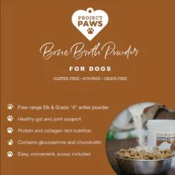 Project Paws Premium Grade Bone Broth Dog Powder Supplement Food Topper -Dog Supplies 186832 PT3. AC SS1800 V1564428513