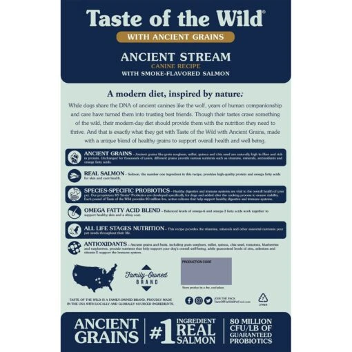 Taste Of The Wild Ancient Stream Smoke-Flavored Salmon With Ancient Grains Dry Dog Food -Dog Supplies 191341 PT1. AC SS1800 V1670434247