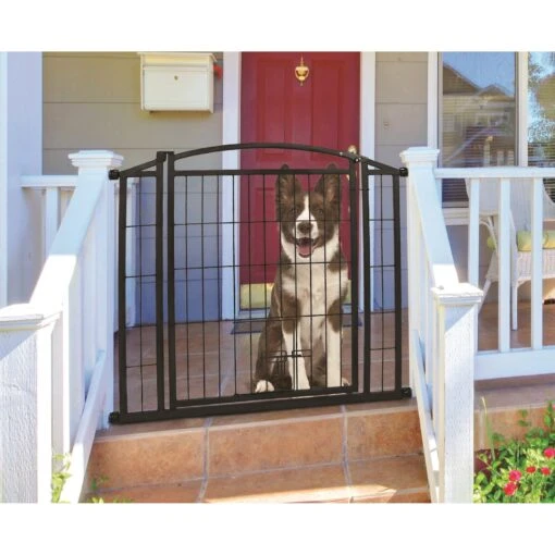 Carlson Pet Products Weatherproof Outdoor Walk-Thru Dog Gate, Black -Dog Supplies 192017 MAIN. AC SS1800 V1572018786