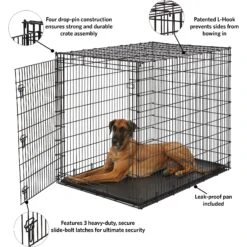 MidWest Solution Series XX-Large Heavy Duty Single Door Dog Crate, 54 Inch -Dog Supplies 192364 PT2. AC SS1800 V1570569369