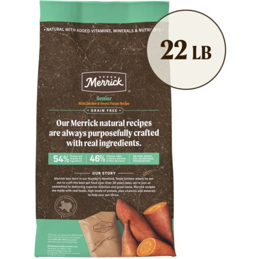 Merrick Grain-Free Senior Dry Dog Food Real Chicken & Sweet Potato Recipe -Dog Supplies 200601 PT1. AC SS1800 V1671475211