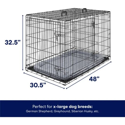 Frisco Heavy Duty Fold & Carry Double Door Collapsible Wire Dog Crate & Mat Kit -Dog Supplies 212618 PT1. AC SS1800 V1667227937