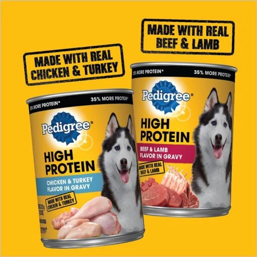 Pedigree High Protein Beef & Lamb Flavor In Gravy & Chicken & Turkey Flavor In Gravy Variety Pack Adult Canned Wet Dog Food -Dog Supplies 212628 PT3. AC SS1800 V1628546218