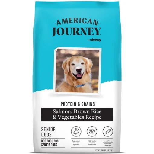 American Journey Protein & Grains Senior Salmon, Brown Rice & Vegetables Recipe Dry Dog Food, 28-lb Bag -Dog Supplies 214831 MAIN. AC SS1800 V1669148127