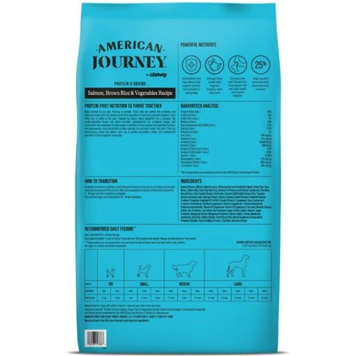 American Journey Protein & Grains Senior Salmon, Brown Rice & Vegetables Recipe Dry Dog Food, 28-lb Bag -Dog Supplies 214831 PT1. AC SS1800 V1663706821