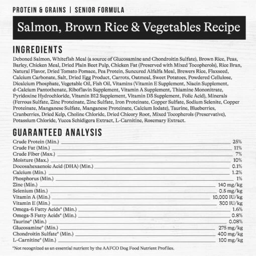 American Journey Protein & Grains Senior Salmon, Brown Rice & Vegetables Recipe Dry Dog Food, 28-lb Bag -Dog Supplies 214831 PT8. AC SS1800 V1680624892