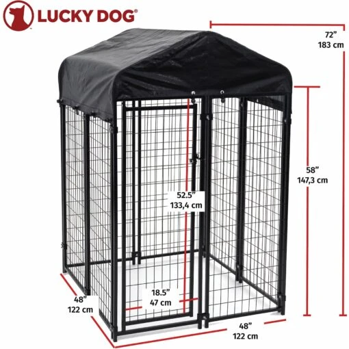 Lucky Dog Uptown Welded Wire Dog Kennel, Cover & Frame -Dog Supplies 217613 PT2. AC SS1800 V1585762597