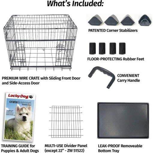 Lucky Dog Sliding Double Door Wire Dog Crate -Dog Supplies 217625 PT3. AC SS1800 V1585762855