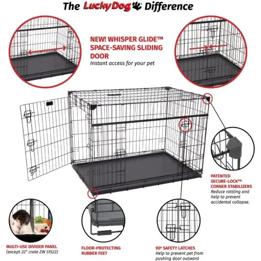 Lucky Dog Sliding Double Door Wire Dog Crate -Dog Supplies 217625 PT6. AC SS1800 V1580827515