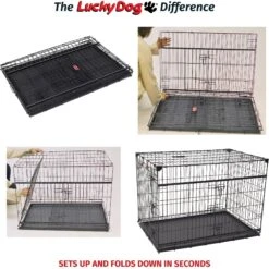 Lucky Dog Sliding Double Door Wire Dog Crate -Dog Supplies 217625 PT7. AC SS1800 V1580827522