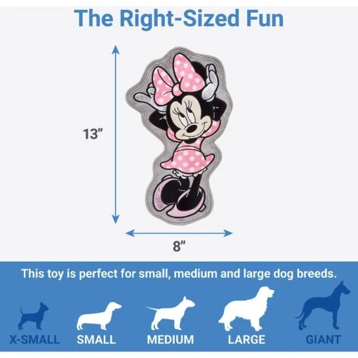 Disney Minnie Mouse Flat Plush Squeaky Dog Toy -Dog Supplies 220805 PT1. AC SS1800 V1615259503