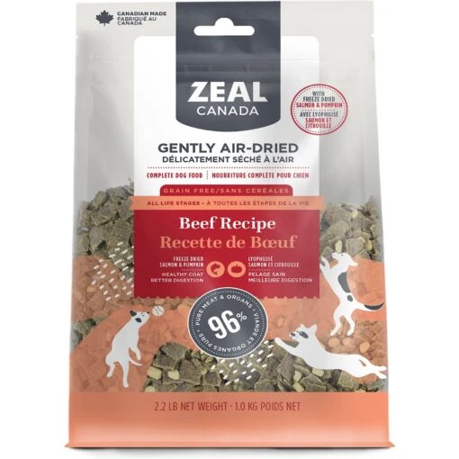 Zeal Canada Gently Beef Recipe & Freeze-Dried Salmon & Pumpkin Grain-Free Air-Dried Dog Food -Dog Supplies 221804 MAIN. AC SS1800 V1584459693