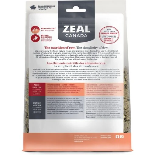 Zeal Canada Gently Beef Recipe & Freeze-Dried Salmon & Pumpkin Grain-Free Air-Dried Dog Food -Dog Supplies 221804 PT1. AC SS1800 V1584459695