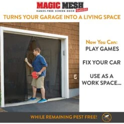 Magic Mesh Hands-Free Garage Screen Dog & Cat Door -Dog Supplies 223420 PT4. AC SS1800 V1583523494