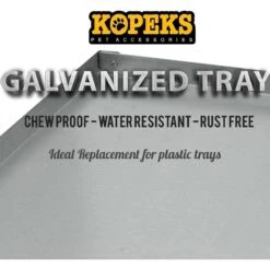 KOPEKS Heavy Duty Multipurpose Replacement Galvanized Metal Tray, Silver -Dog Supplies 224458 PT5. AC SS1800 V1583418520