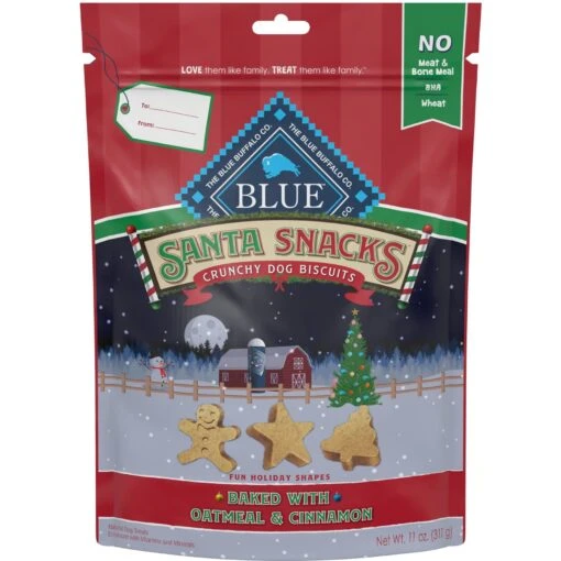 Blue Buffalo Holiday Santa Snacks Oatmeal & Cinnamon Crunchy Dog Treats, 11-oz Bag -Dog Supplies 230641 MAIN. AC SS1800 V1694810300