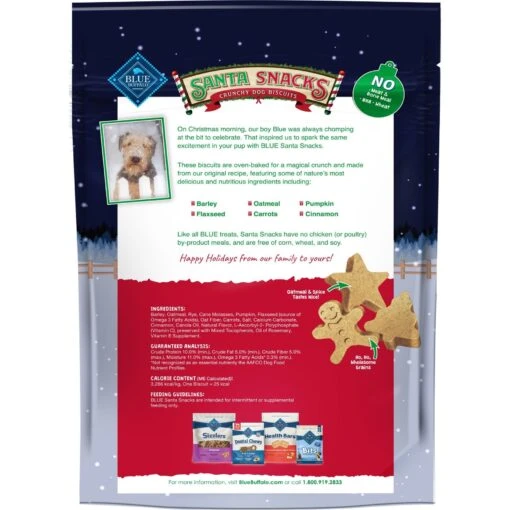 Blue Buffalo Holiday Santa Snacks Oatmeal & Cinnamon Crunchy Dog Treats, 11-oz Bag -Dog Supplies 230641 PT1. AC SS1800 V1694811687