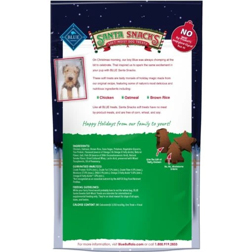 Blue Buffalo Santa Snacks Tasty Chicken Recipe Soft-Moist Dog Treats, 4.5-oz Bag -Dog Supplies 230643 PT1. AC SS1800 V1694811565