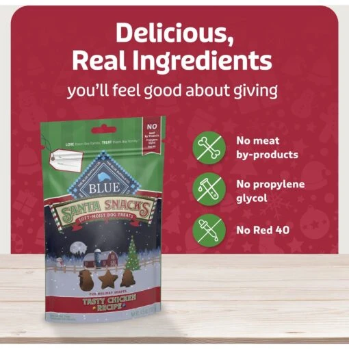 Blue Buffalo Santa Snacks Tasty Chicken Recipe Soft-Moist Dog Treats, 4.5-oz Bag -Dog Supplies 230643 PT5. AC SS1800 V1695054568