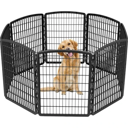 IRIS USA 8-Panel Dog Exercise Playpen, 34-in, Black -Dog Supplies 231622 MAIN. AC SS1800 V1680729844