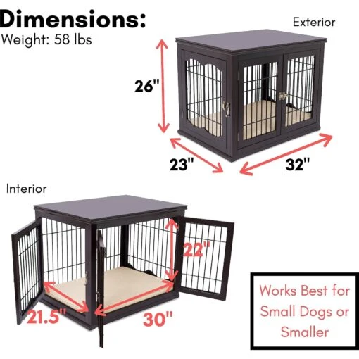 Internet's Best Double Door Furniture Style Dog Crate & End Table -Dog Supplies 233361 PT1. AC SS1800 V1604007392