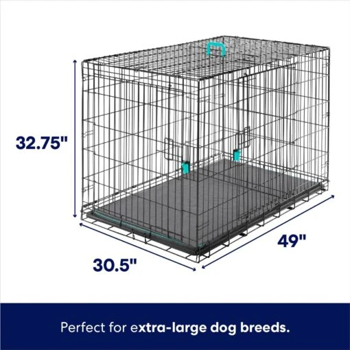 Frisco Heavy Duty Enhanced Lock Double Door Fold & Carry Wire Dog Crate & Mat Kit -Dog Supplies 233736 PT1. AC SS1800 V1667228242