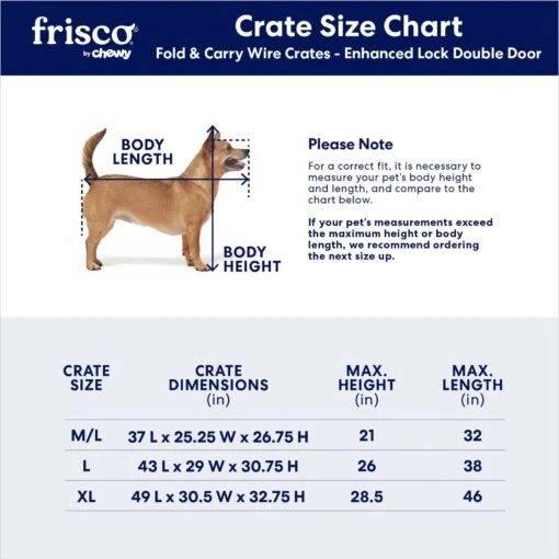 Frisco Heavy Duty Enhanced Lock Double Door Fold & Carry Wire Dog Crate & Mat Kit -Dog Supplies 233736 PT2. AC SS1800 V1667228087