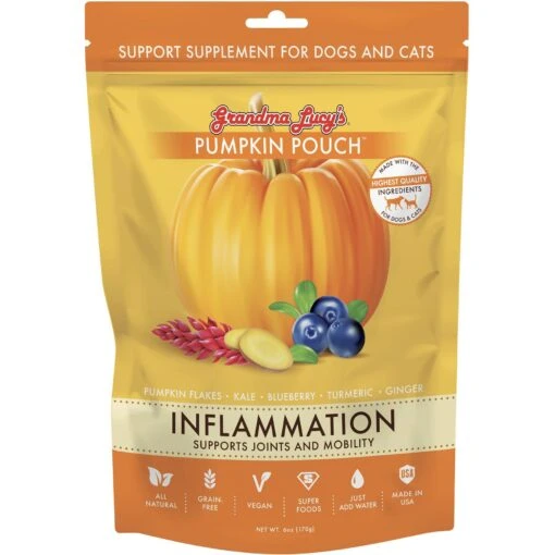 Grandma Lucy's Pumpkin Pouch Inflammation Freeze-Dried Dog & Cat Food Topper, 6-oz Bag -Dog Supplies 234286 MAIN. AC SS1800 V1676646753