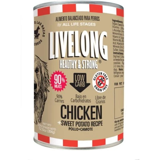 Livelong Healthy & Strong Chicken & Sweet Potato Recipe Wet Dog Food, 12.5-oz Can, Case Of 12 -Dog Supplies 235062 MAIN. AC SS1800 V1684172625