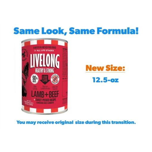 Livelong Healthy & Strong Lamb, Beef & Sweet Potato Recipe Wet Dog Food, 12.5-oz Can, Case Of 12 -Dog Supplies 235064 PT1. AC SS1800 V1678801258