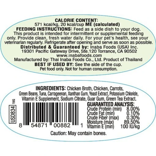 Inaba Twins Chicken With Vegetables & Tuna Recipe Grain-Free Dog Food Topper, 1.23-oz, Pack Of 2 -Dog Supplies 236010 PT1. AC SS1800 V1591633555