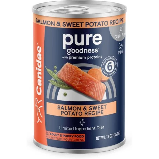 CANIDAE PURE All Stages Grain-Free Limited Ingredient Salmon & Sweet Potato Recipe Canned Dog Food, 13-oz -Dog Supplies 239824 MAIN. AC SS1800 V1673648592