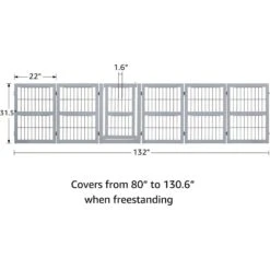 Unipaws 6 Panel Wooden Wire Dog Gate -Dog Supplies 241637 PT3. AC SS1800 V1657656385