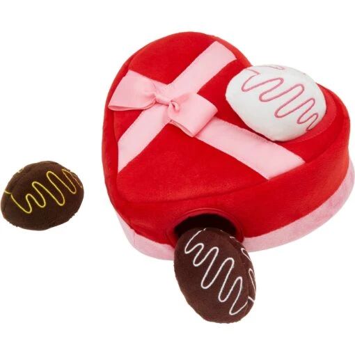 Frisco Valentine Box Of Chocolates Hide & Seek Puzzle Plush Squeaky Dog Toy -Dog Supplies 241739 MAIN. AC SS1800 V1606756961