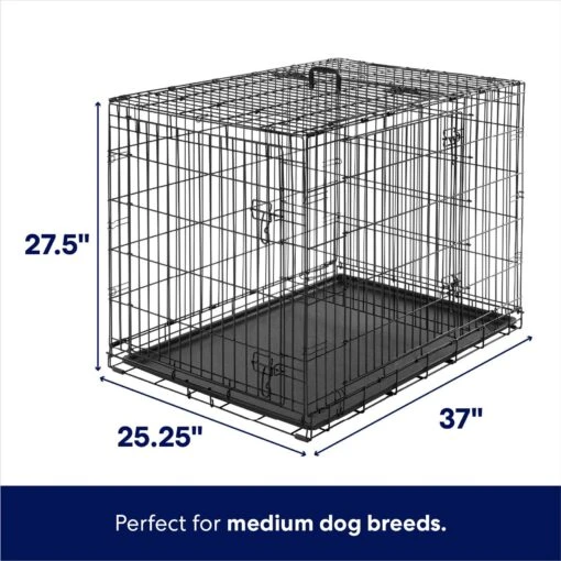 Frisco Heavy Duty All-in-1 Multi-Stage 3 Door Collapsible Wire Dog Crate -Dog Supplies 247915 PT1. AC SS1800 V1611265560