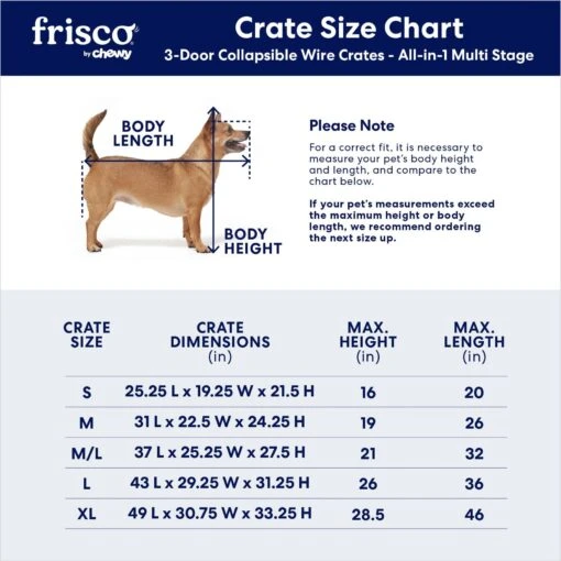 Frisco Heavy Duty All-in-1 Multi-Stage 3 Door Collapsible Wire Dog Crate -Dog Supplies 247915 PT2. AC SS1800 V1611265566