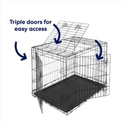 Frisco Heavy Duty All-in-1 Multi-Stage 3 Door Collapsible Wire Dog Crate -Dog Supplies 247915 PT5. AC SS1800 V1611872190