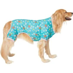 Frisco Teal Floral Dog & Cat Jersey PJs -Dog Supplies 249132 PT2. AC SS1800 V1637674341