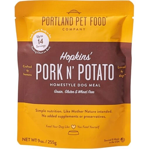 Portland Pet Food Company Hopkins' Pork N' Potato Homestyle Wet Dog Food Topper, 9-oz Pouch, Case Of 4 -Dog Supplies 252875 MAIN. AC SS1800 V1693235471