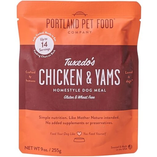 Portland Pet Food Company Tuxedo's Chicken & Yams Homestyle Wet Dog Food Topper, 9-oz Pouch, Case Of 4 -Dog Supplies 252877 MAIN. AC SS1800 V1692973581