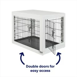 Frisco Double Door Furniture Style Dog Crate, White -Dog Supplies 253029 PT3. AC SS1800 V1617644305