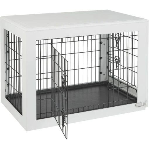 Frisco Double Door Furniture Style Dog Crate, White -Dog Supplies 253029 PT5. AC SS1800 V1617037661