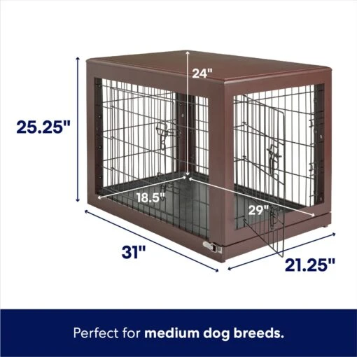 Frisco Double Door Furniture Style Dog Crate, Brown -Dog Supplies 253033 PT1. AC SS1800 V1645799199