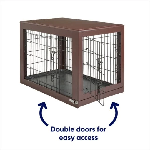 Frisco Double Door Furniture Style Dog Crate, Brown -Dog Supplies 253033 PT3. AC SS1800 V1617644270