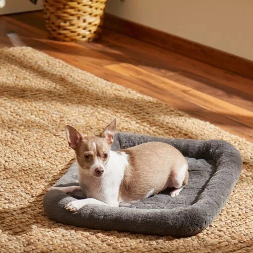 Frisco Fold & Carry Single Door Collapsible Wire Dog Crate & Frisco Quilted Plush Dog Crate Mat -Dog Supplies 255501 PT4. AC SS1800 V1604097719