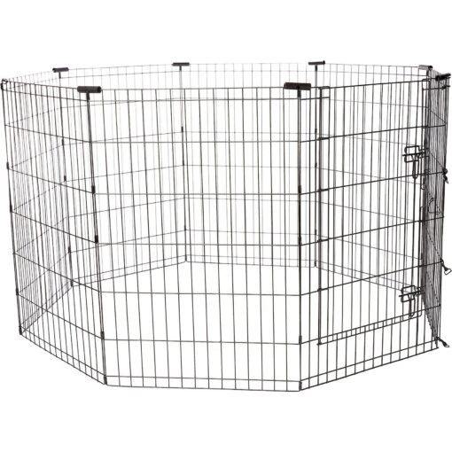 Frisco Heavy Duty Fold & Carry Double Door Collapsible Wire Dog Crate & Frisco Wire Dog & Small Pet Exercise Pen With Step-Through Door -Dog Supplies 255537 PT3. AC SS1800 V1603646527