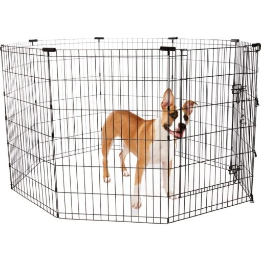 Frisco Heavy Duty Fold & Carry Double Door Collapsible Wire Dog Crate & Frisco Wire Dog & Small Pet Exercise Pen With Step-Through Door -Dog Supplies 255537 PT4. AC SS1800 V1603646503